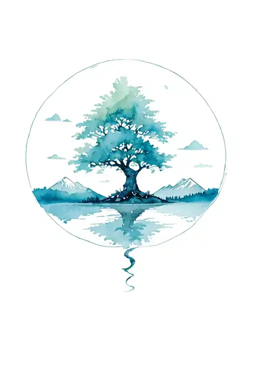 Illustrated Hawthorne Fairy Tree Surrounded My Mountain