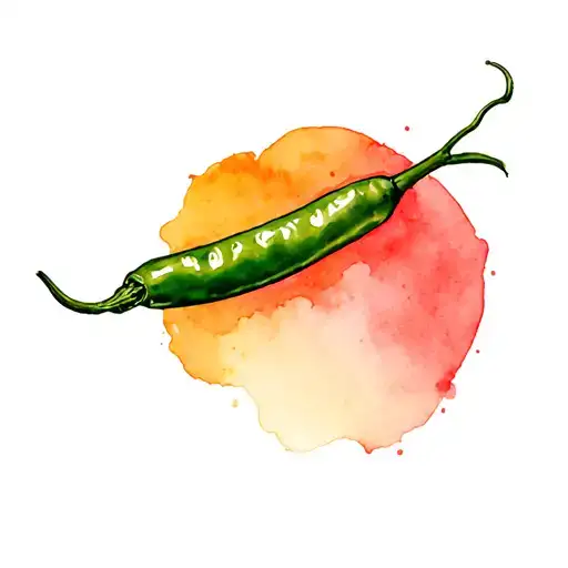 Green Chili Tattoo Design