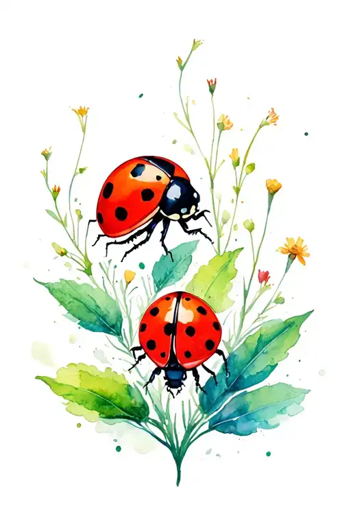 Ladybug Surrounded Tattoo idea