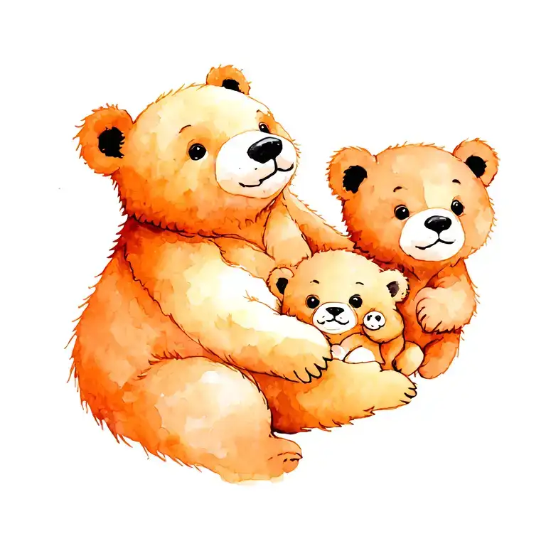 Bear With Cubs