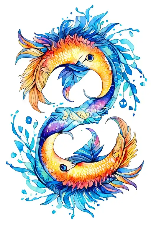 Leo With Pisces Symbol Intertwined