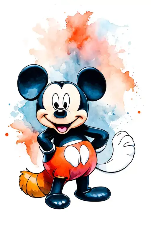 Mickey Mouse With Red Panda Bear