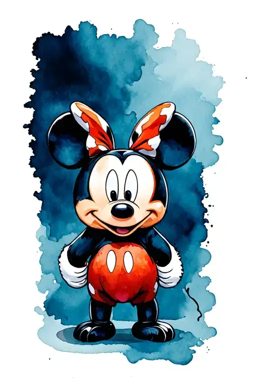 Mickey Mouse In A Red Panda Costume