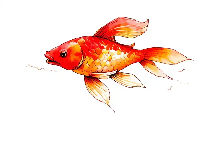 Minimalist Tattoo Design Of A Koi Fish