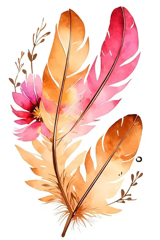 Feathers Flowers Clock Face