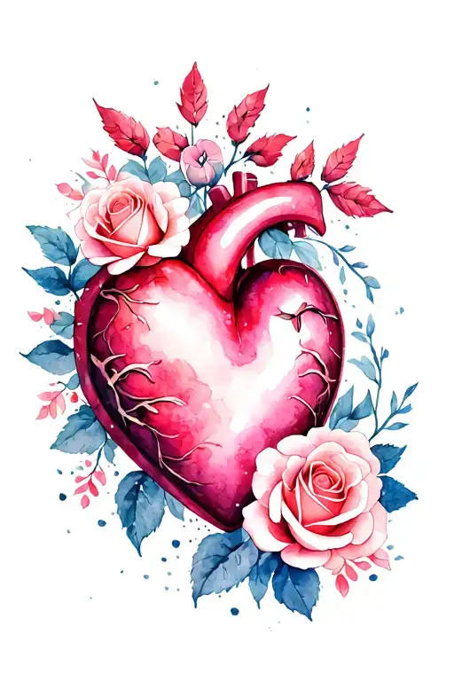 Heart With Roses Surrounding