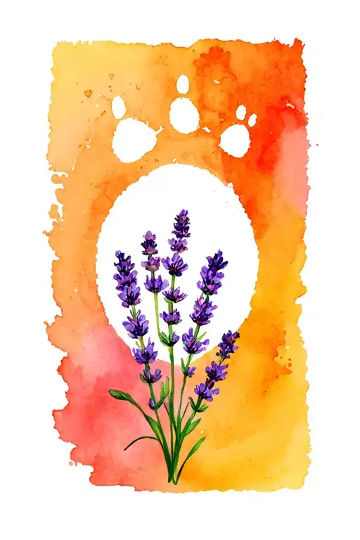 Paw And Lavender Flower Growing