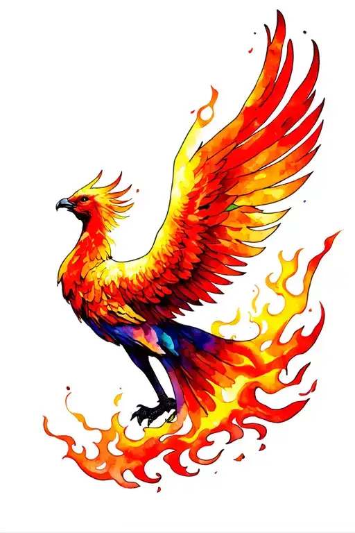 Phoenix Rising From Flames