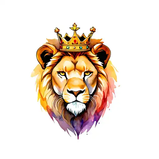 Fierce Lion Wearing A Crown