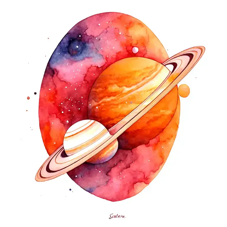 Cosmos And Planet Saturn