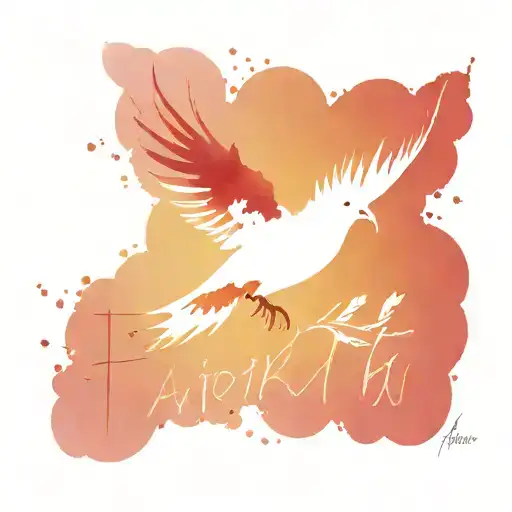 A Reb Bird Flying Through The Word Fairh