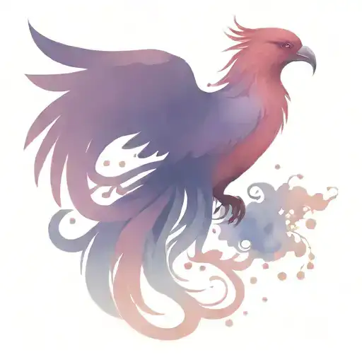 Rose Colored Phoenix With Rain Stoic Raise From The Ashes