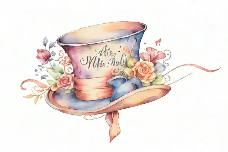 Mad Hatter Top Hat We're All Mad Here Quote Alice