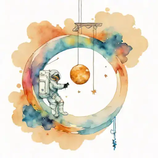 Astronaut Dangling From Moon I Love You To The Moon And Back