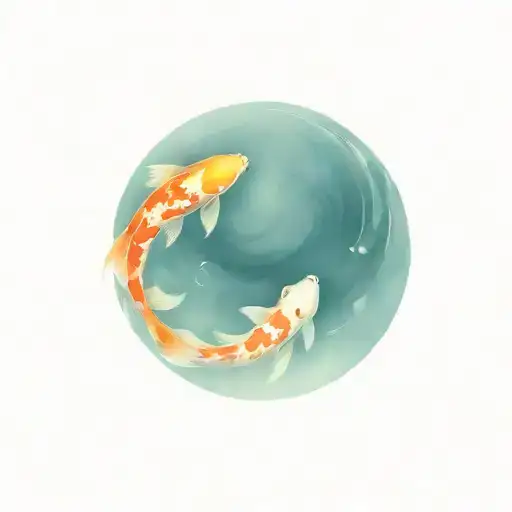 Two Koi Fish Yin Yang
