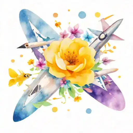 Planes With Flower Background