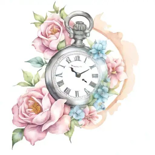 Planes Pocket Watch Flower Background