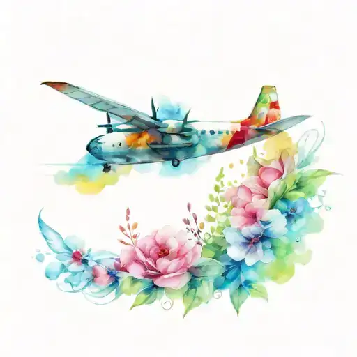 Airplane With Flower Background