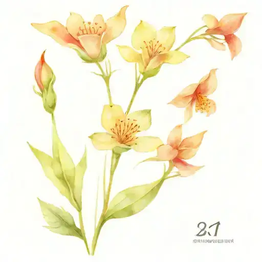 A Tattoo With Three Flowers With Long Stems From The Birth Months January August And November