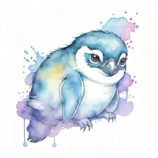 Cute Baby Penguin With Big Eyes