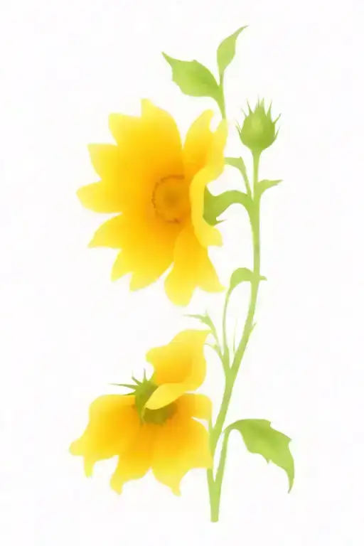 Watercolor Tattoo Sunflower And Poppy Flower