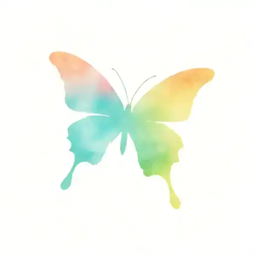 Rainbow Butterfly Perched Atop The Words Harper