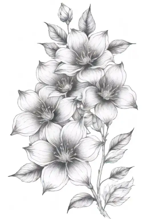 Fine Line Black And White Flower Fine Line