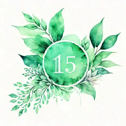 Roman Numeral 15 In The Style Of An Emerald Stone