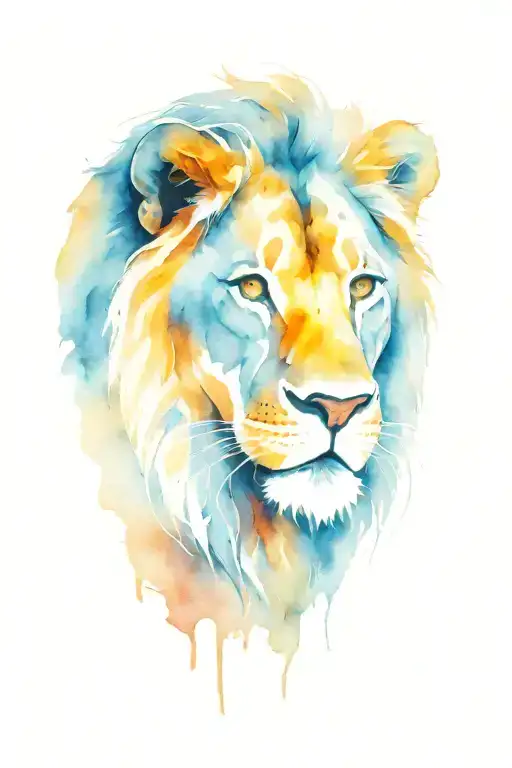 Head Of Lion Slightly Tuned Missing An Eyes With Very Bloody Scars