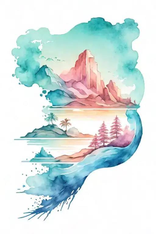 Half Beach And Half Mountains