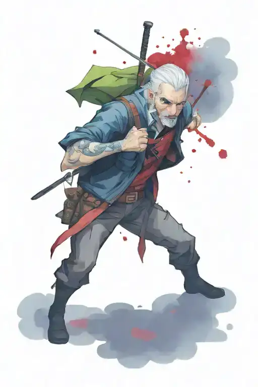 The Witcher And Deadpool And Joker And Professor From La Casa De Papel