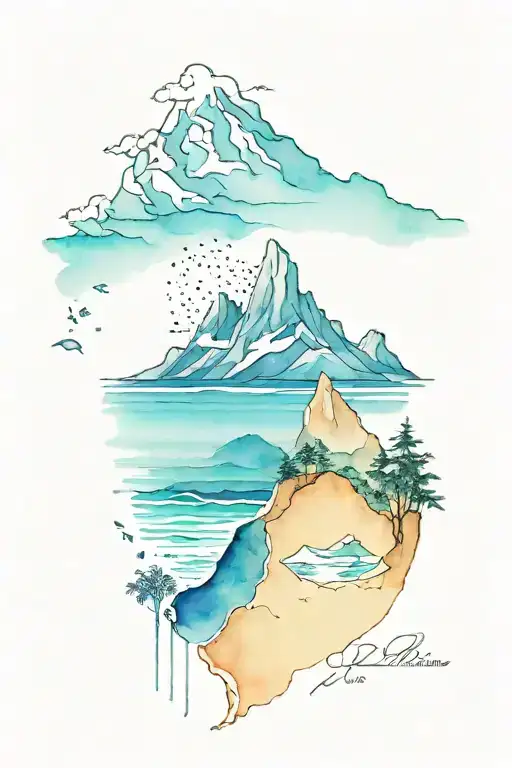 Half Beach And Half Mountains