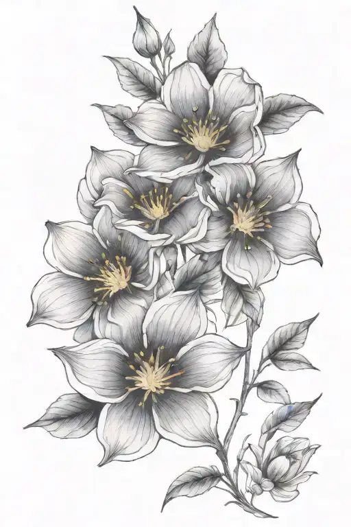 Fine Line Black And White Flower Fine Line