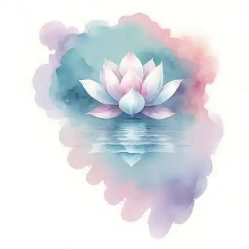 A Mountain That Has A Reflection That Looks Like A Lotus Flower