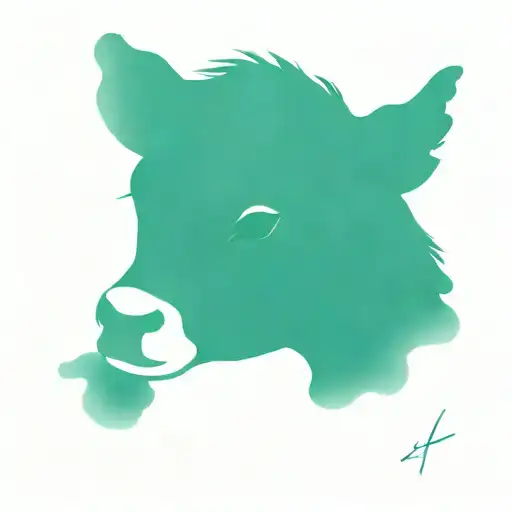 Cute Baby Cow Sitting