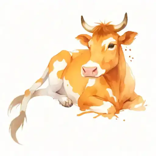 Cute Cow Sitting