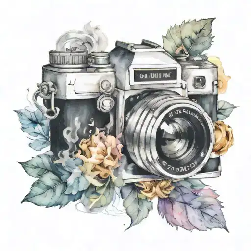 Camera Surrounded By Rising Colored Smoke