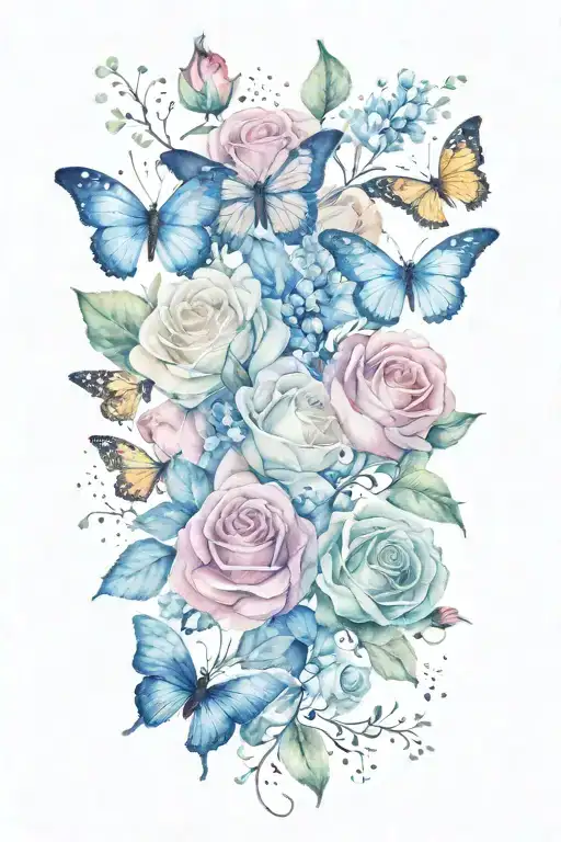 Roses And Butterflies