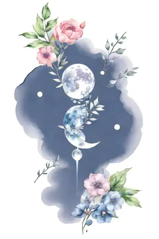 Moon Phase Design With Vibrant Plants