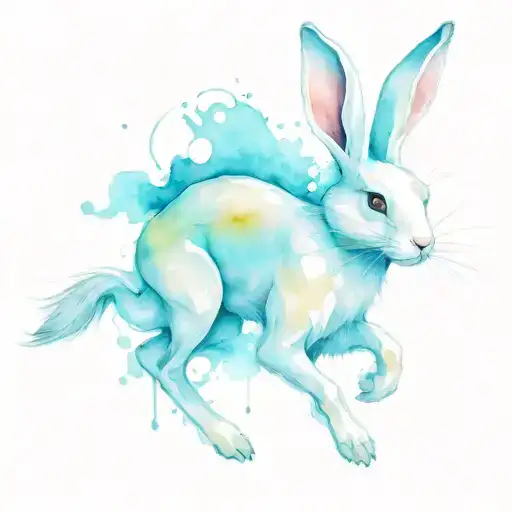 White Rabbit Running Skeleton