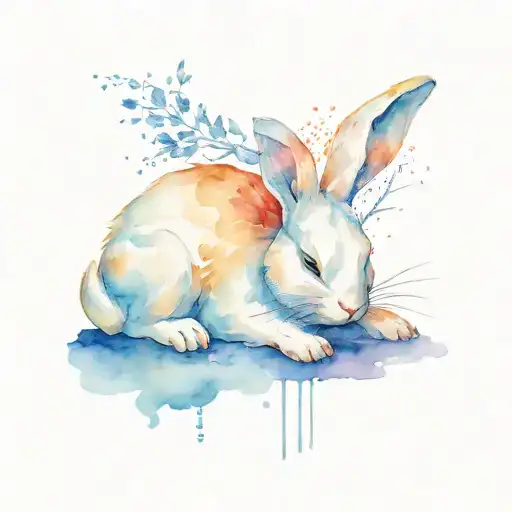 White Rabbit Sleeping