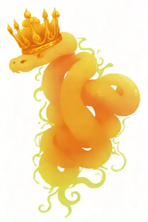 Snake Intertwined With Skull Wearing A Crown