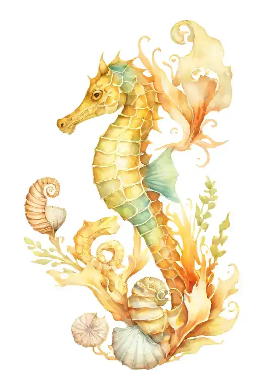 Sea Horse And Shells