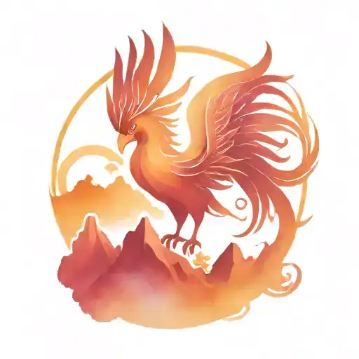 Phoenix Rising From The Mountains