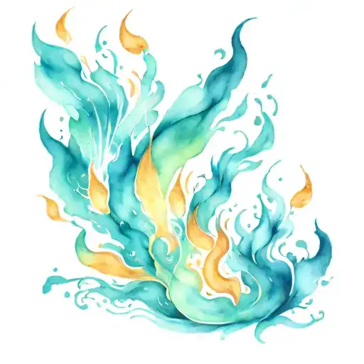 Watercolor Fire Flames