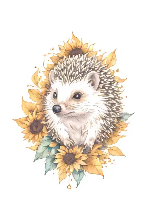 Hedgehog And Sunflower