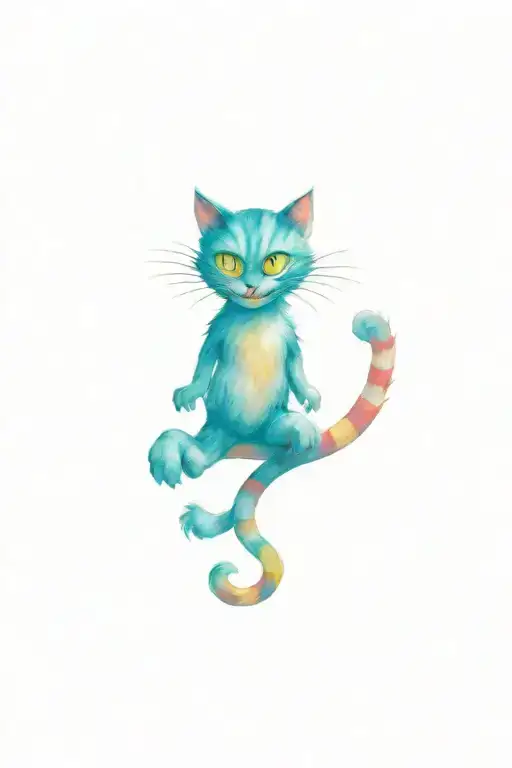 Cheshire Cat From The Tom Burton Movie Where The Cheshire Cat Is Vanishing Within The Atmospherr