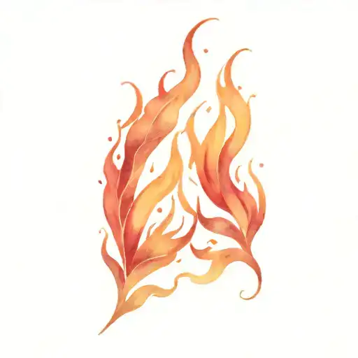 Watercolor Fire Flames Coming