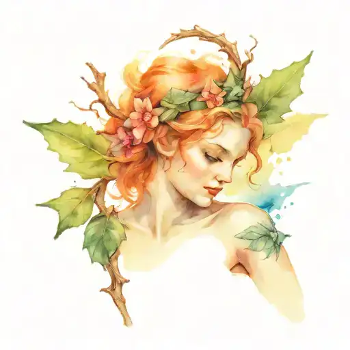 Cupid With Tattoos And Crown Of Thorns