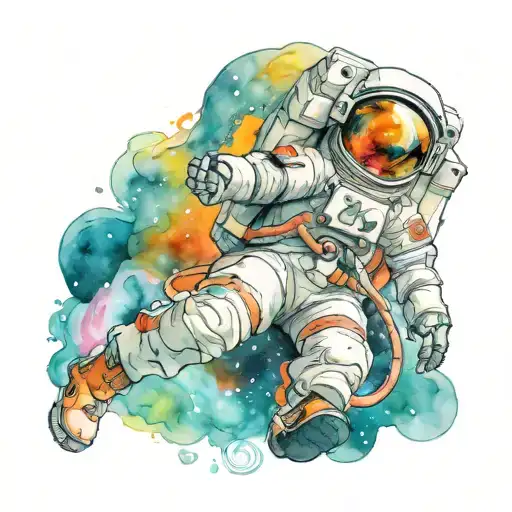 Astronaut Looking Up On Space